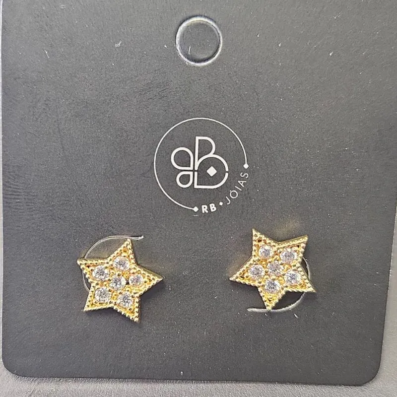 BRINCO ESTRELA TRABALHADO COM PEQUENAS PEDRAS