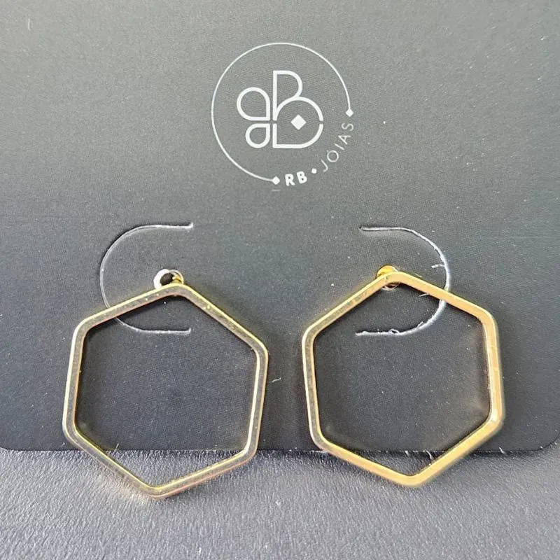 BRINCO GEOMETRICO HEXAGONO VAZADO