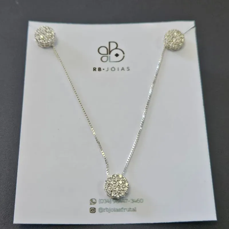 CONJUNTO 3 PEÇAS CIRCULO CRAVEJADO ESTILO GALERIA