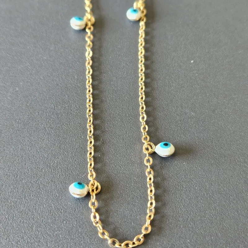 CORRENTE LONGUINHO ELO CARTIER COM OLHO GREGO