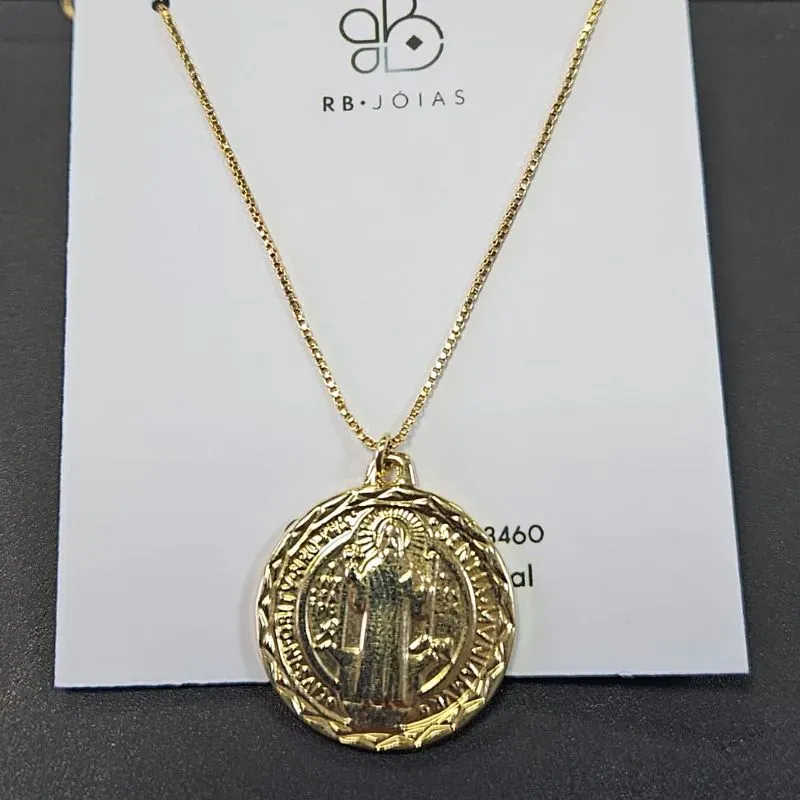 GARGANTILHA MEDALHA DE SÃO BENTO 70 CM