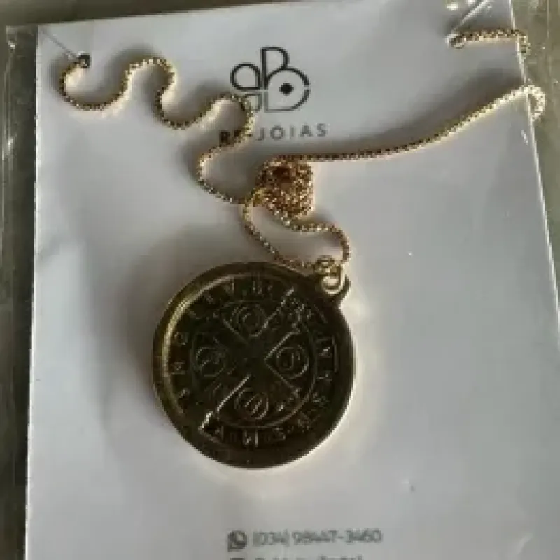 GARGANTILHA MEDALHA SÃO BENTO GRANDE 