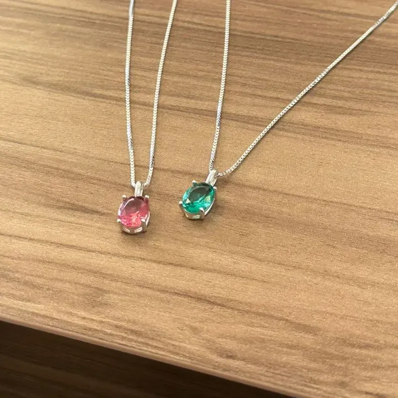 GARGANTILHA PEDRA OVAL CORES VARIADAS VENEZIANA 60CM