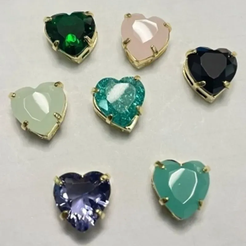 PINGENTE CORAÇÃO PEDRA COM CORES VARIADAS