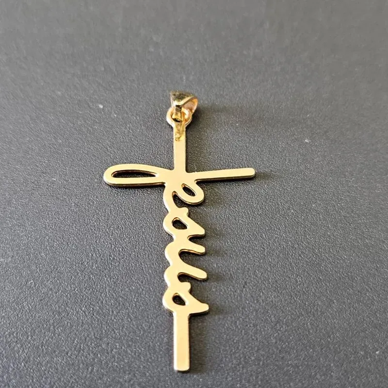 PINGENTE PALAVRA JESUS VAZADO