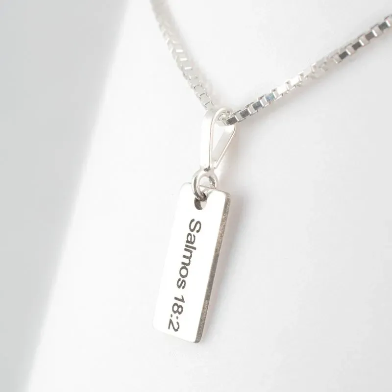 PINGENTE PERSONALIZADO PLACA SALMOS E VERSÍCULOS