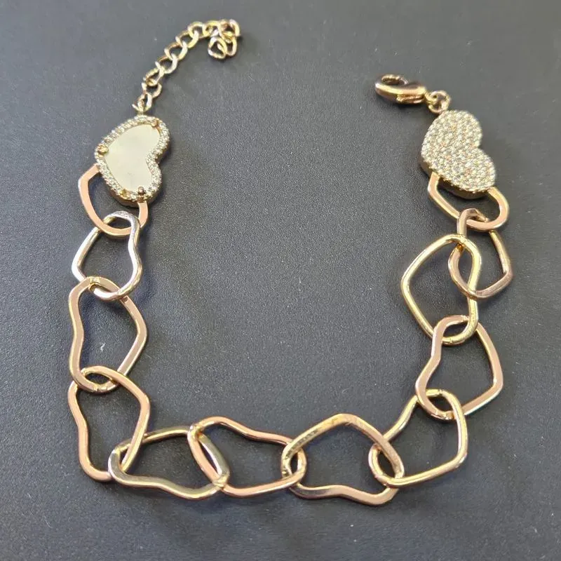 PULSEIRA ELO LOVE GRANDE CORAÇÃO CRAVEJADO NAS EXTREMIDADES