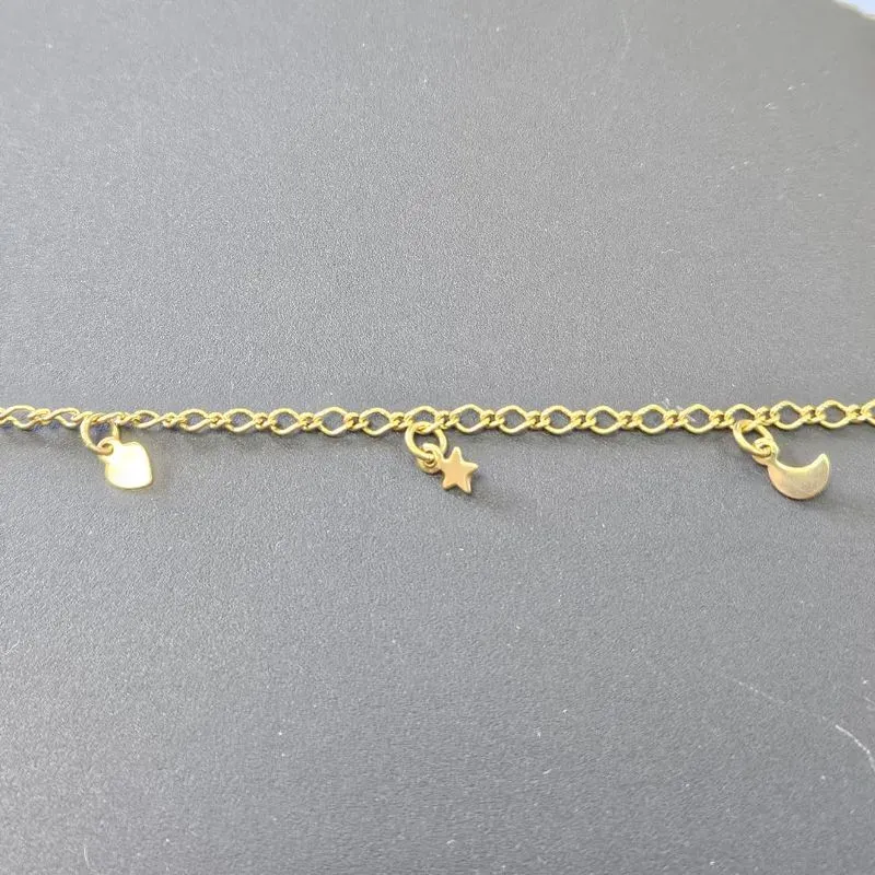 PULSEIRA ESTRELA LUA E CORAÇÃO PENDURADO