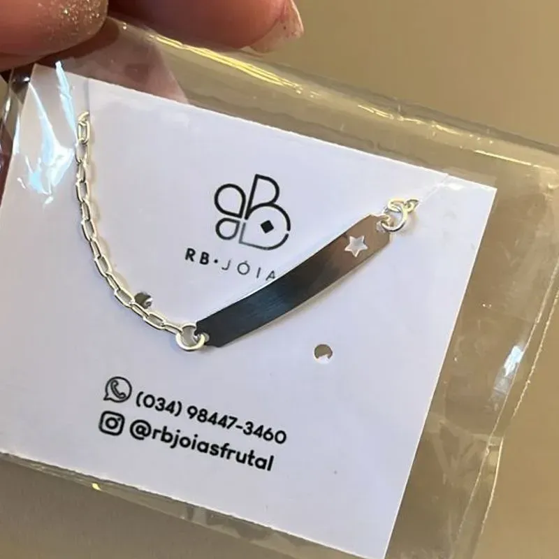 PULSEIRA INFANTIL PLACA CORACÃO OU ESTRELA VAZADO