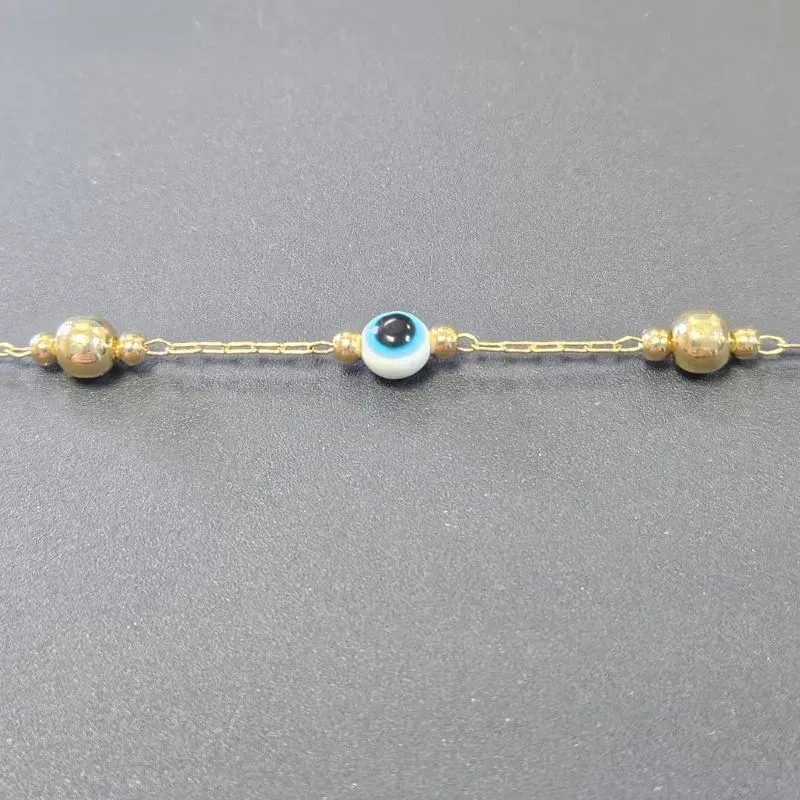 PULSEIRA OLHO GREGO NO CENTRO E 6 BOLINHAS