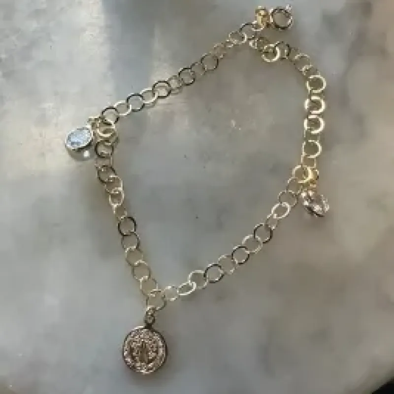 PULSEIRA PONTO DE LUZ E MEDALHA DE SAO BENTO