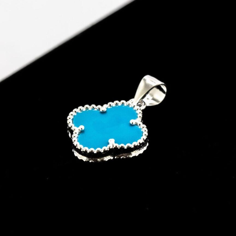 PINGENTE VAN CLEEF TREVO AZUL