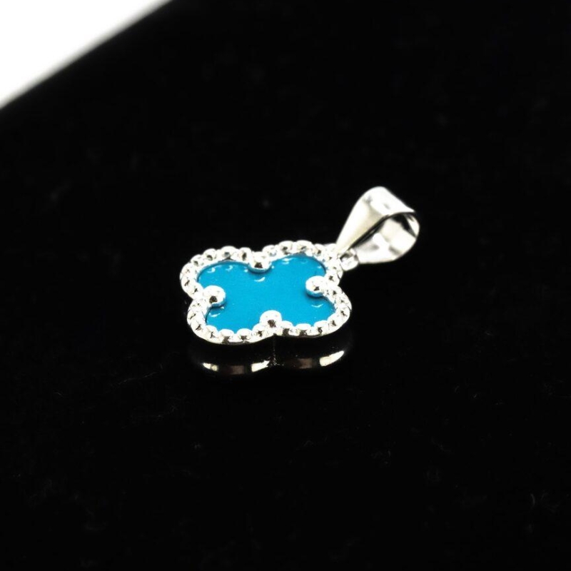 PINGENTE VAN CLEEF TREVO AZUL PEQUENO
