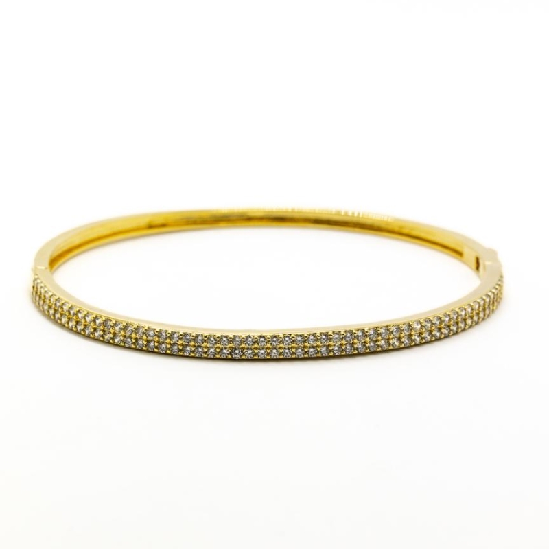 BRACELETE CRAVEJADO COM PEDRA CRYSTAL