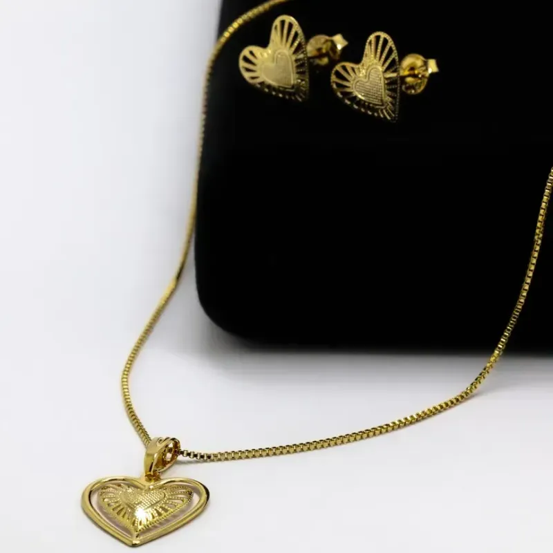 CONJUNTO CORACAO CORRENTE VENEZIANA