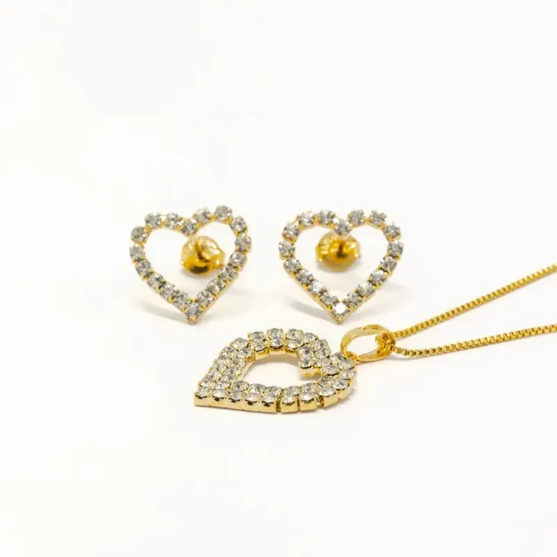 CONJUNTO CORACAO CRAVEJADO