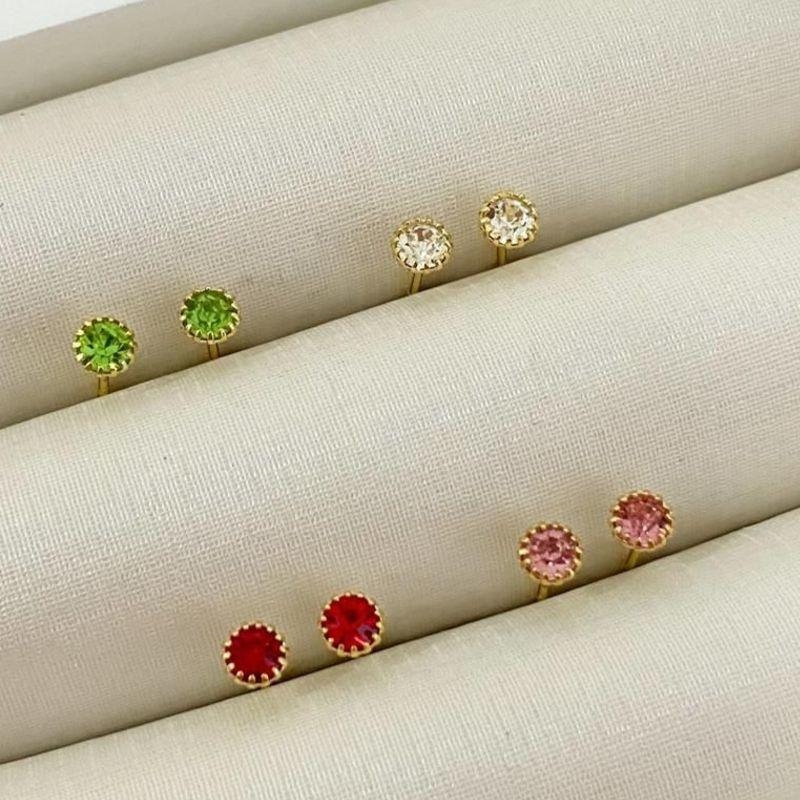 BRINCO PEDRA CRISTAL COM GARRAS TARRAXA BABY