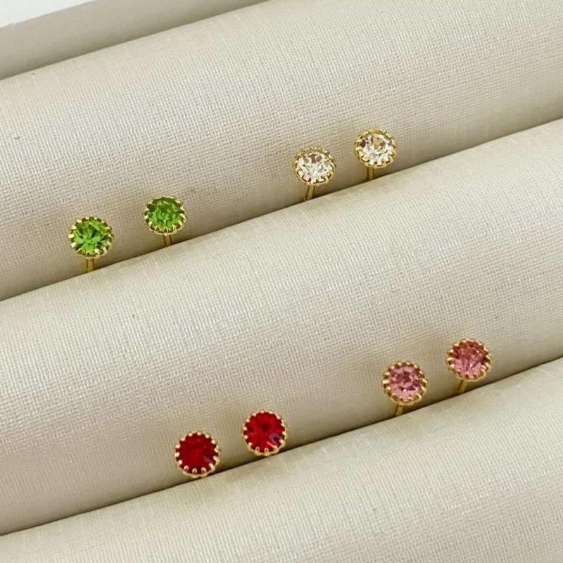 BRINCO PEDRA CRISTAL COM GARRAS TARRAXA BABY