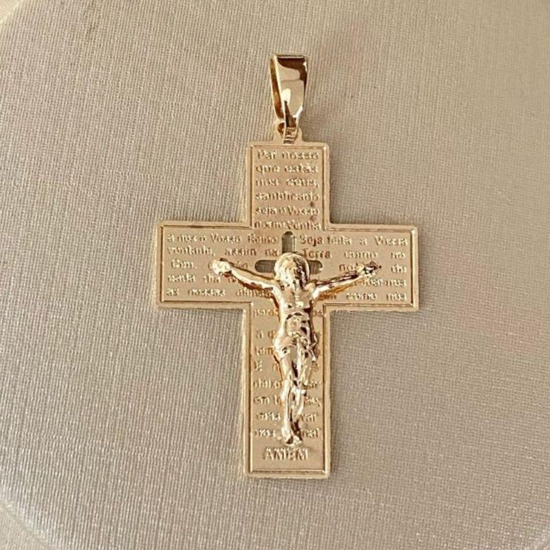 PINGENTE CRUZ JESUS CRISTO ORAÇÃO