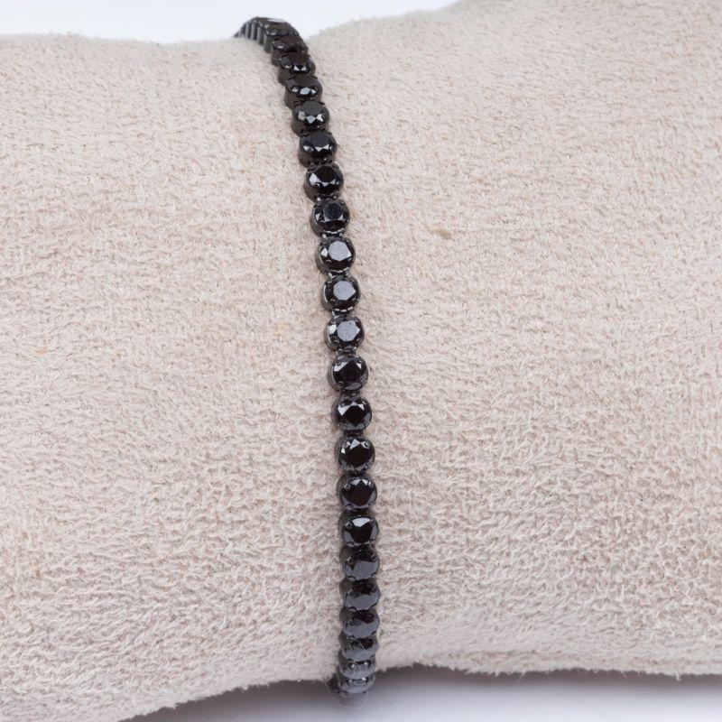 PULSEIRA RIVIERA RÓDIO E ZIRCONIA NEGRA 21CM