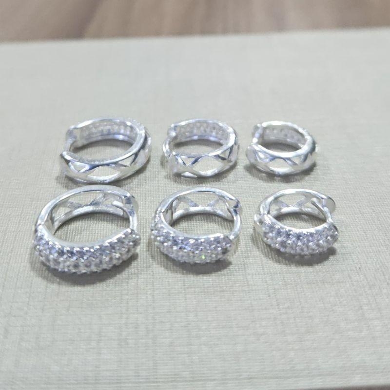 ARGOLA TRIO METADE CRAVEJADA E METADE TRABALHADA