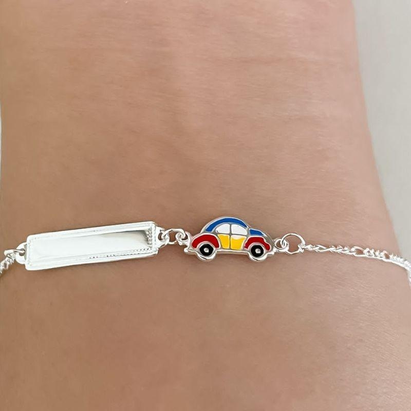 PULSEIRA  INFANTIL PLACA COM FUSCA COLORIDO