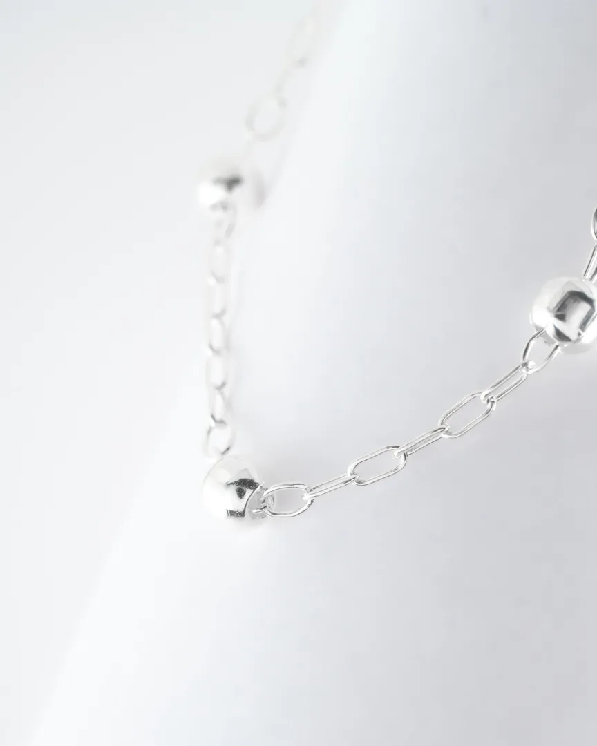 PULSEIRA BOLINHA 3MM COM CORRENTE CARTIER 15CM
