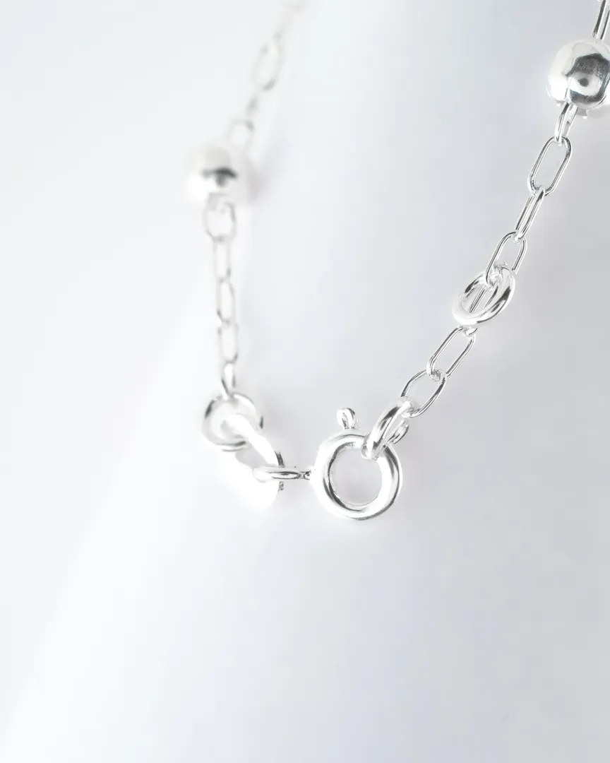 PULSEIRA BOLINHA 3MM COM CORRENTE CARTIER 15CM