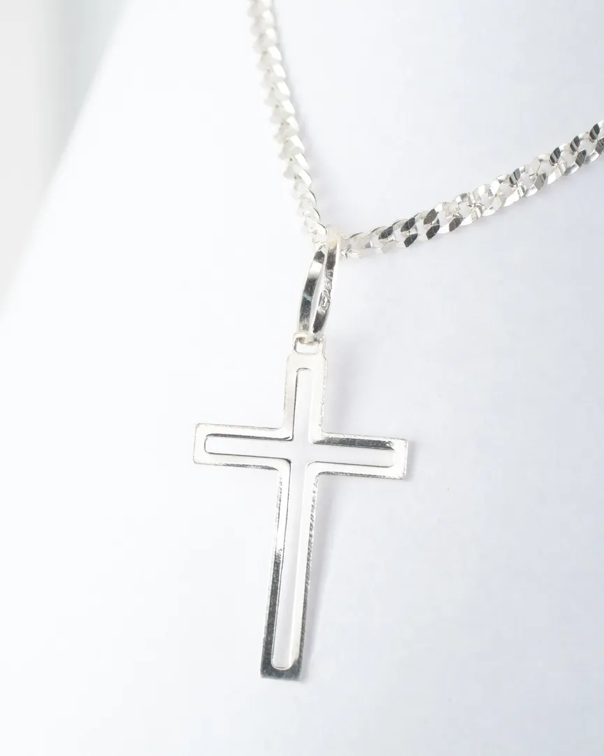 COLAR CORRENTE GRUMET CRUCIFIXO VAZADO