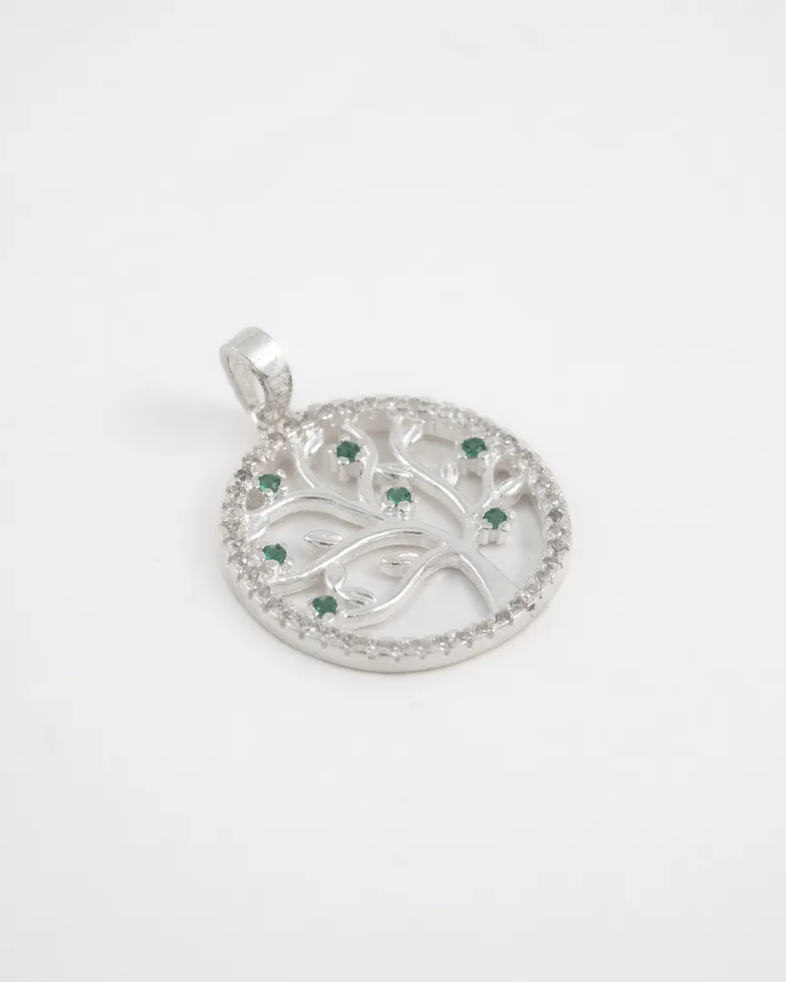 PINGENTE ÁVORE DA VIDA PEDRA VERDE