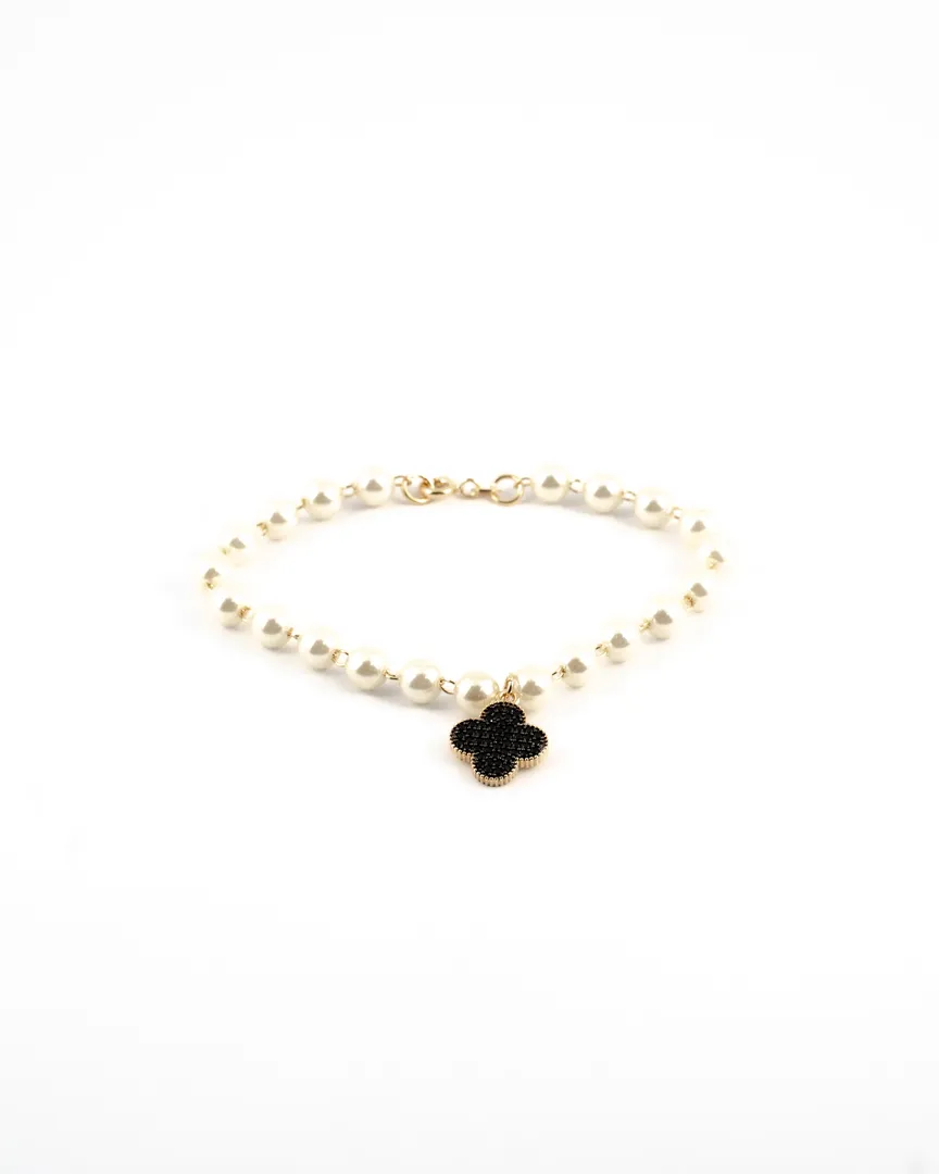PULSEIRA PEROLA TREVO CRAVEJADO VIRGINIA