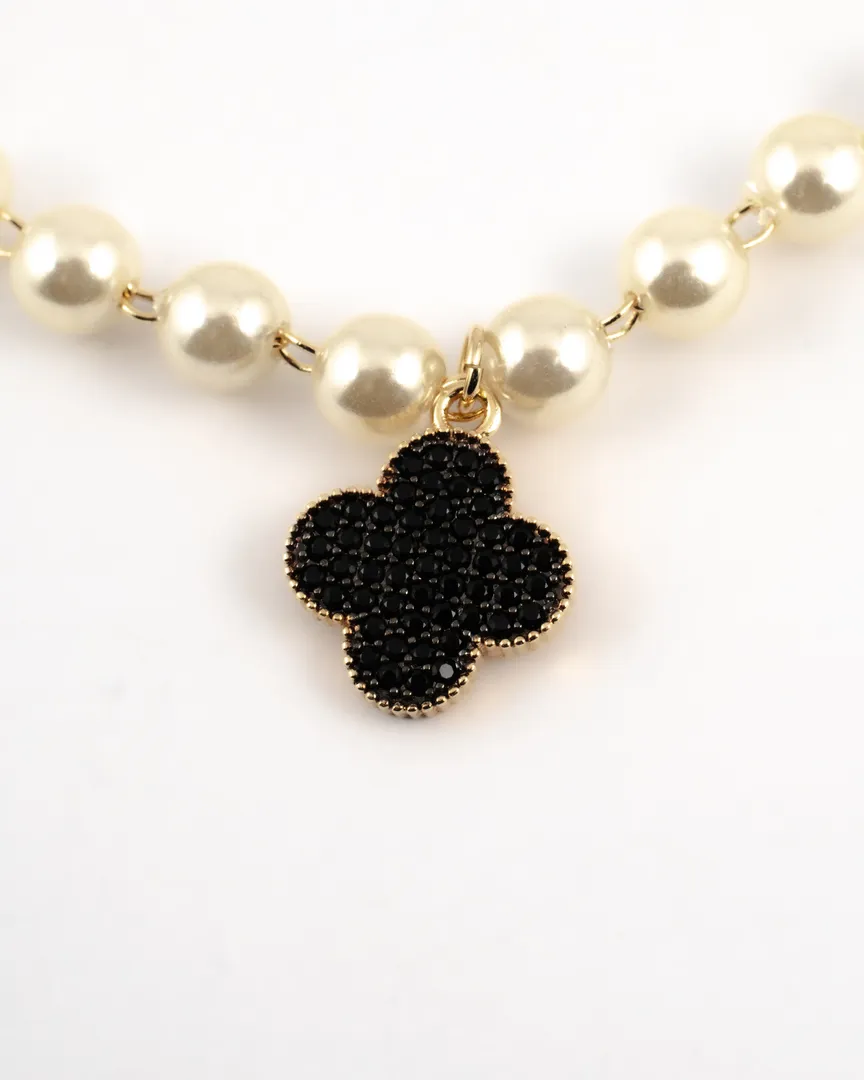 PULSEIRA PEROLA TREVO CRAVEJADO VIRGINIA