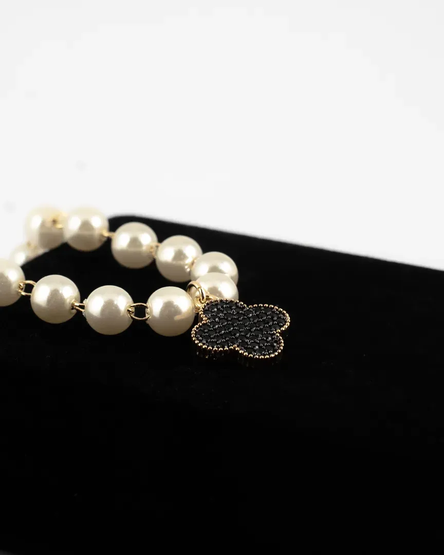 PULSEIRA PEROLA TREVO CRAVEJADO VIRGINIA