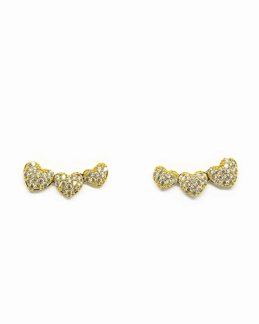 BRINCO EAR CUFF CORACAO CRAVEJADO COM MICROZIRCONIA