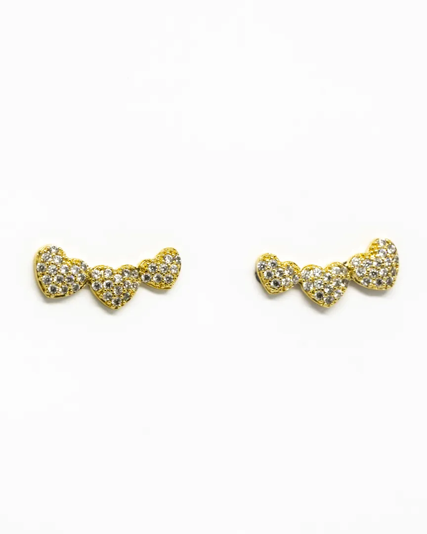 BRINCO EAR CUFF CORACAO CRAVEJADO COM MICROZIRCONIA