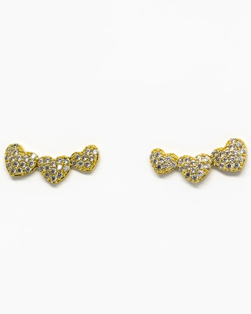 BRINCO EAR CUFF CORACAO CRAVEJADO COM MICROZIRCONIA