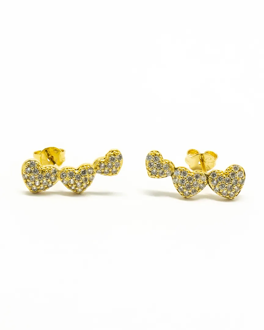 BRINCO EAR CUFF CORACAO CRAVEJADO COM MICROZIRCONIA