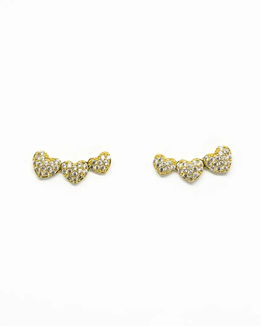 BRINCO EAR CUFF CORACAO CRAVEJADO COM MICROZIRCONIA