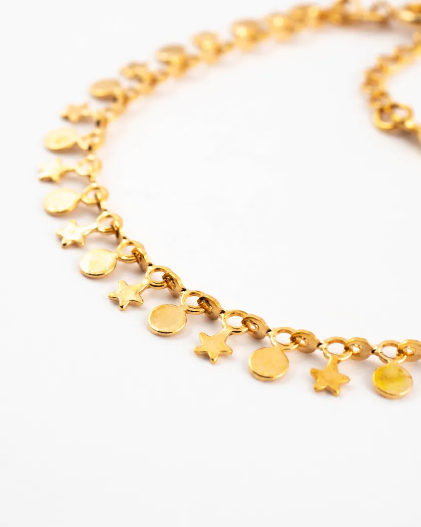 PULSEIRA BOLINHA E ESTRELA PENDURADO