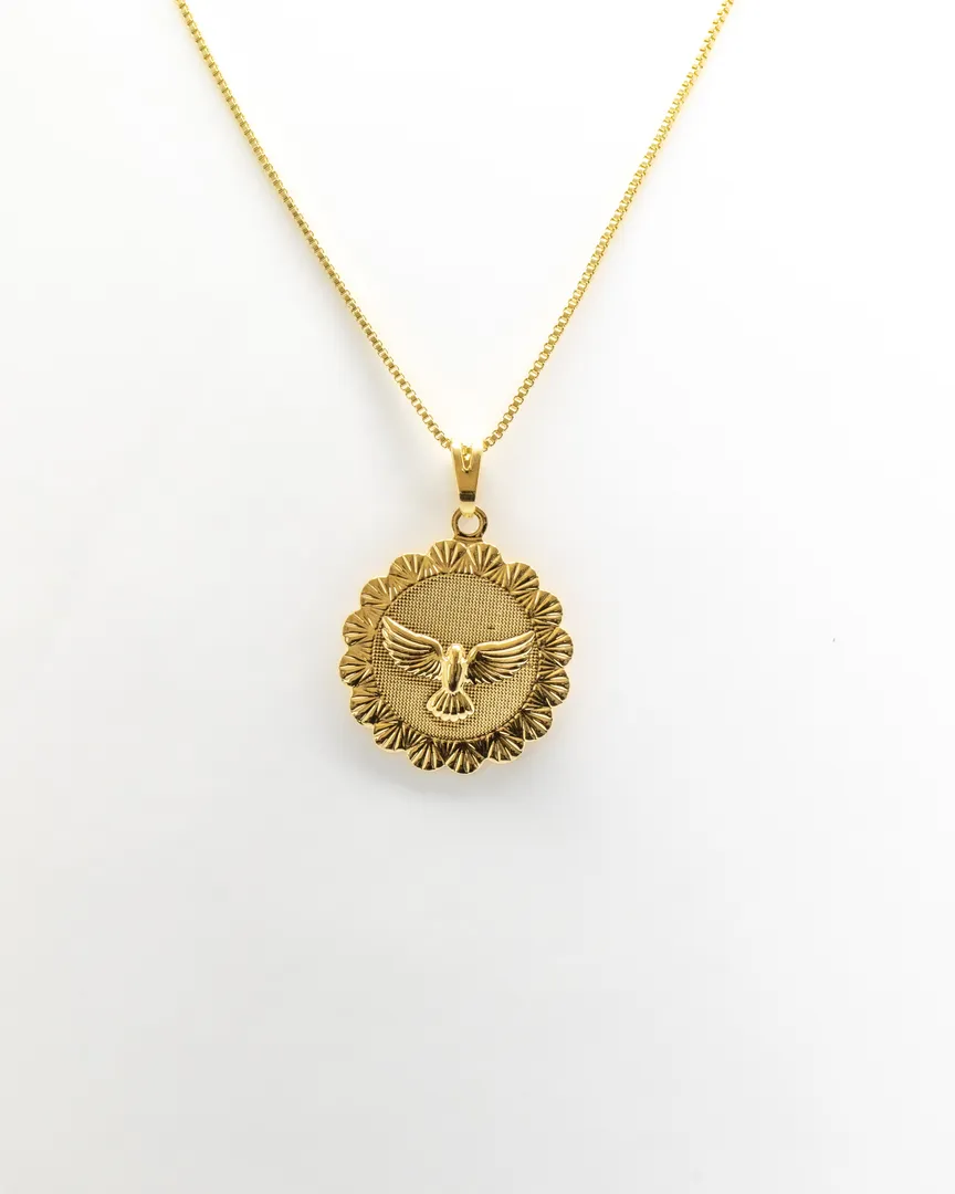 GARGANTILHA CIRCULO COM ESPIRITO SANTO