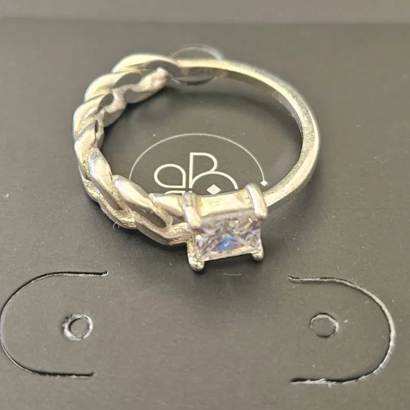 ANEL 4 GARRAS QUADRADO MEIO FIO ESTILO CORRENTE MEIO FIO LISO
