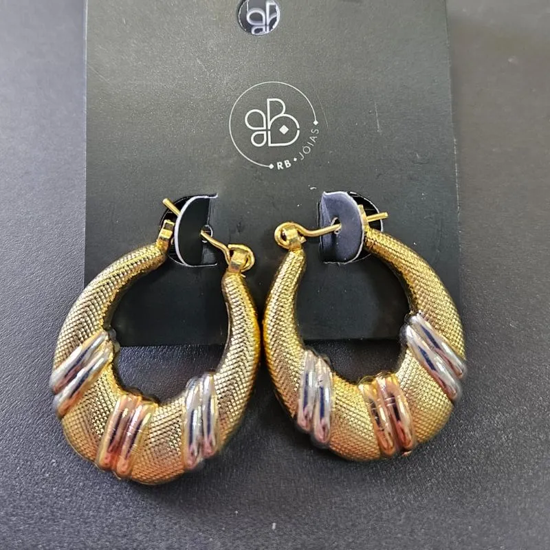 ARGOLA CANOA TRABALHADO 2 CORES