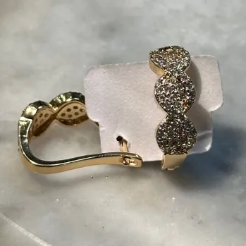 ARGOLA 2CM TRANÇADA CRAVEJADA COM MICROZIRCONIA