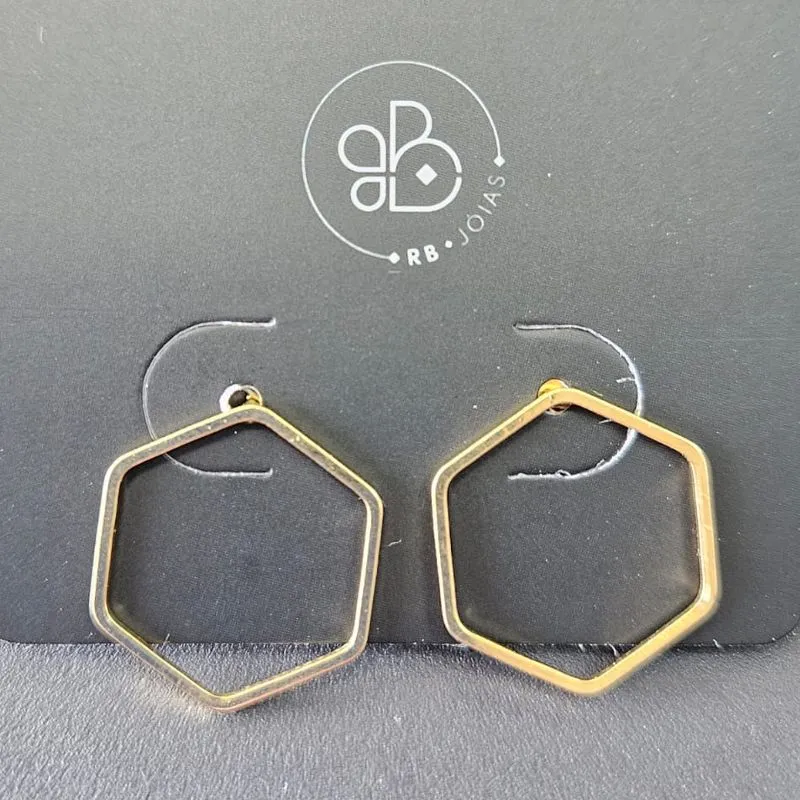 BRINCO GEOMETRICO HEXAGONO VAZADO
