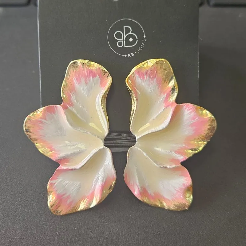 BRINCO MEIA FLOR ESMALTADO