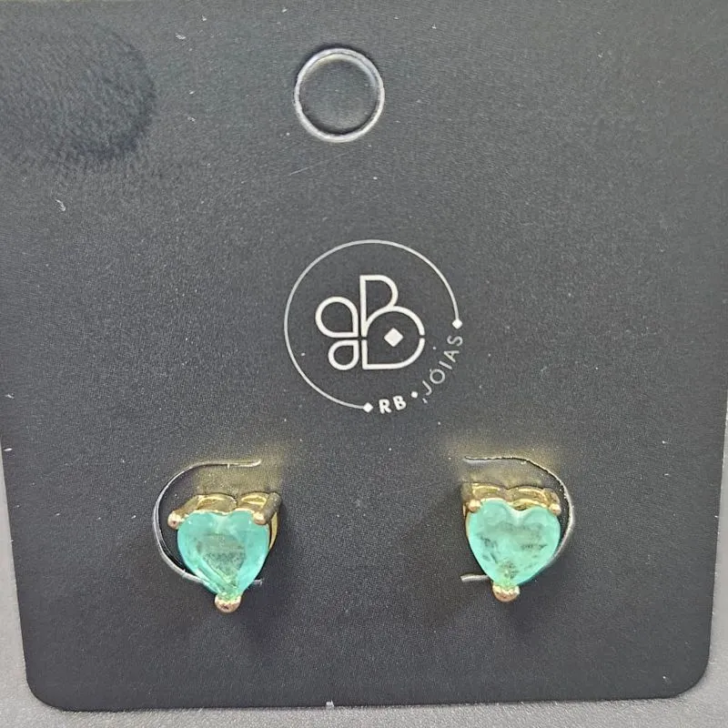 BRINCO PEDRA CORAÇÃO CORES VARIADAS