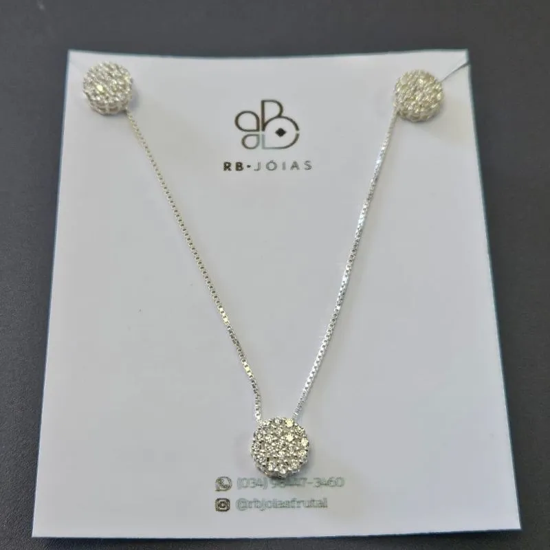 CONJUNTO 3 PEÇAS CIRCULO CRAVEJADO ESTILO GALERIA