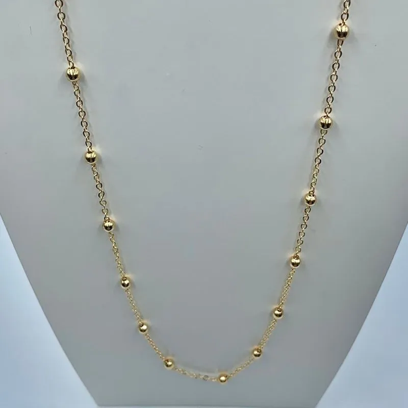 CORRENTE BOLINHA 3MM ELO CADEADO 45CM