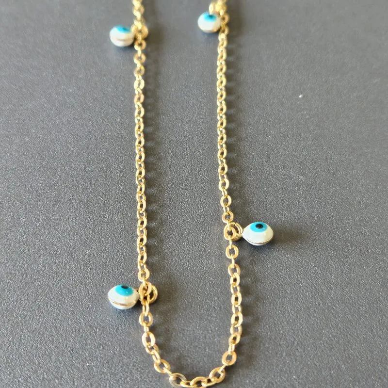 CORRENTE LONGUINHO ELO CARTIER COM OLHO GREGO