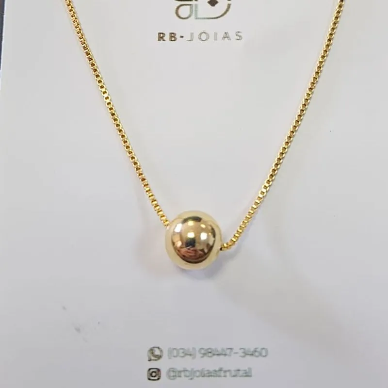 GARGANTILHA BOLA LISA  COM EXTENSOR